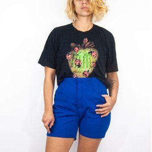 70s Royal Blue Sand Knit Shorts L Large / Deep Blu